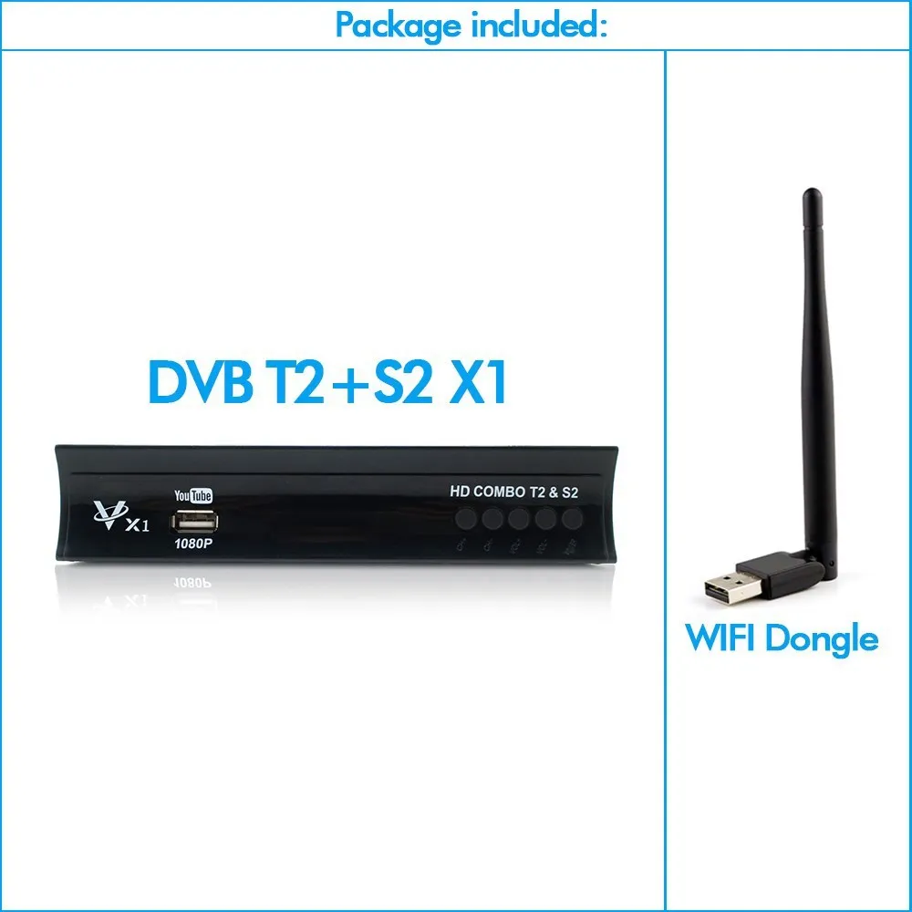 Vmade DVB-T2 DVB-S2 2 в 1 комбинированный цифровой наземный спутниковый ТВ-тюнер Поддержка Cccam IP tv Youtube Полностью 1080P H.264 HD аудио - Цвет: TV BOX - USB WIFI