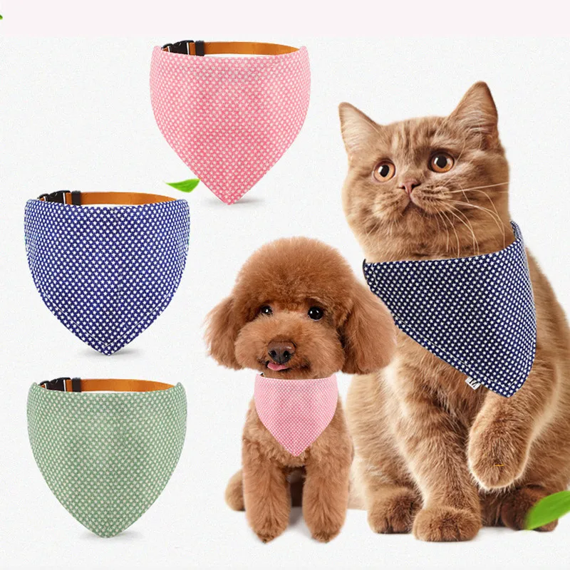

Pet Dog Cat Collars Double-sided cotton printing Bibs puppy Harnesses Leads Neck Strap Pet Accessories Supplies product