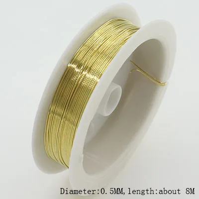 05 gold PF 0.2 до 1 мм 1 рулон Золото/Серебро медных проводов тонкий мягкий шнур для ювелирных изделий DIY Craft Аксессуары Латунь Веревку Бисероплетение Строка SX001 - Цвет: 05 gold