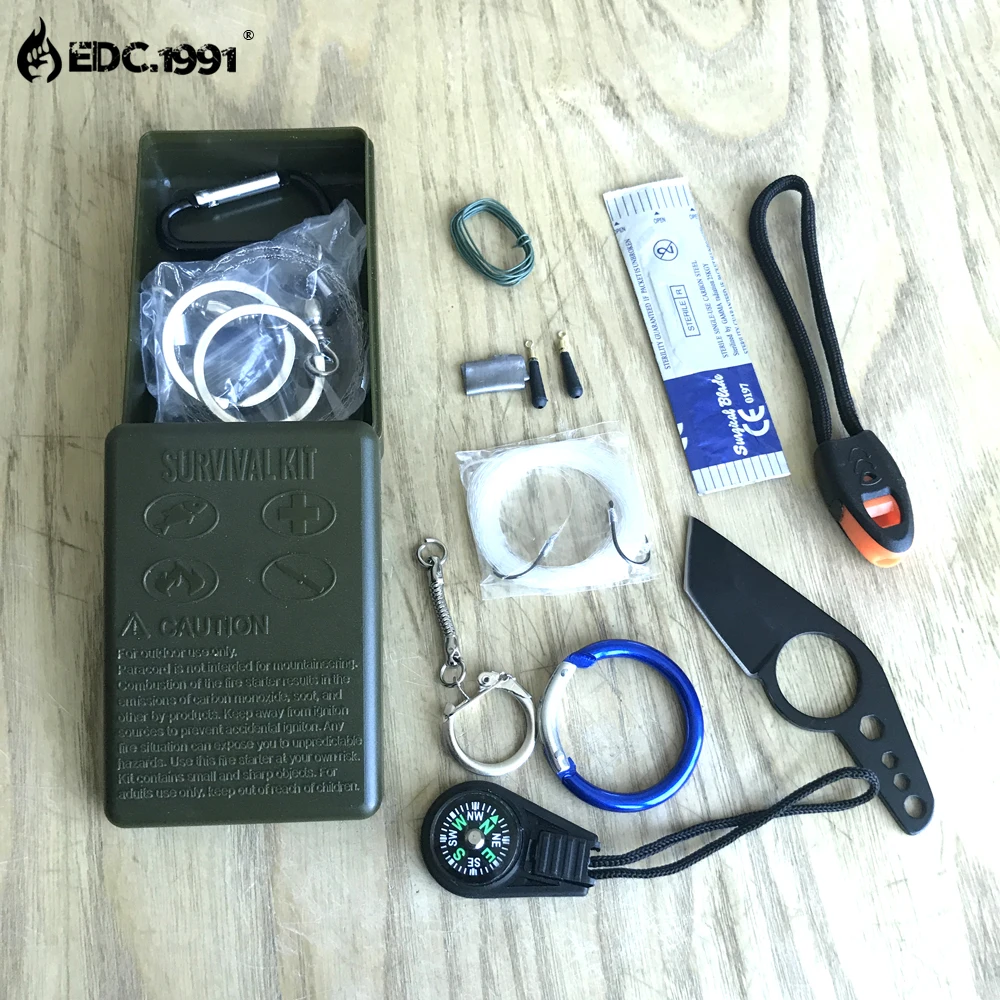 2017 جديد EDC.1991 12 in1 التخييم المعدات مختومة مربع النجاة sos سكين حلقة edc أدوات البوصلة سلك شهد 2017 جديد EDC.1991 12 in1 التخييم المعدات مختومة مربع النجاة sos سكين حلقة edc أدوات البوصلة سلك شهد