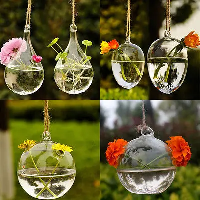 

Hanging Glass Flower Plant Vase Hydroponic Container Pot Home Wedding Decoration