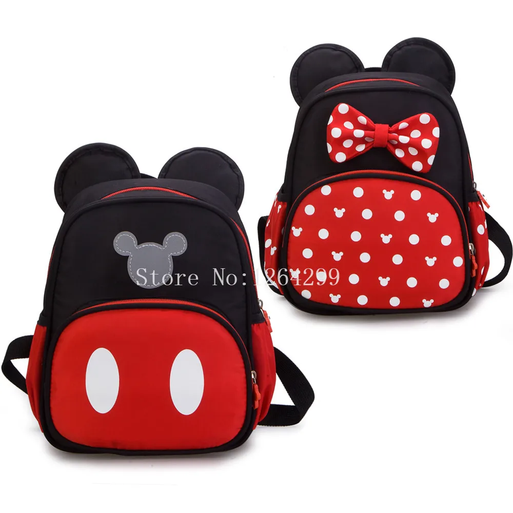 

New Fashion Mickey Minnie Girls Boys Small Canvas School Bags Kids Backpack Bag For Children Gifts