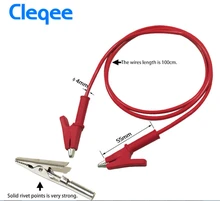 5pcs Cleqee P1024 Double-ended Clips Cable Alligator Testing Probe Lead Wire 100CM 5 colours 15A