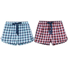 CILER женские хлопковые Пижамные Шорты для сна, повседневные пижамные шорты в клетку с эластичной резинкой на талии, эластичные свободные пляжные штаны размера плюс XXL