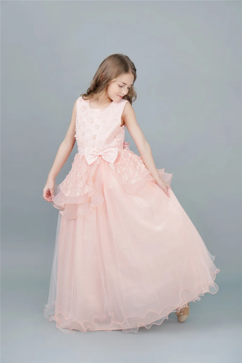 baby dresses cheap New Princess Girls Dress 2022 Summer Lace Bridesmaid Party Dress Flower Costume Kids Dresses For Girls Wedding Dress Vestido baby girl skirt