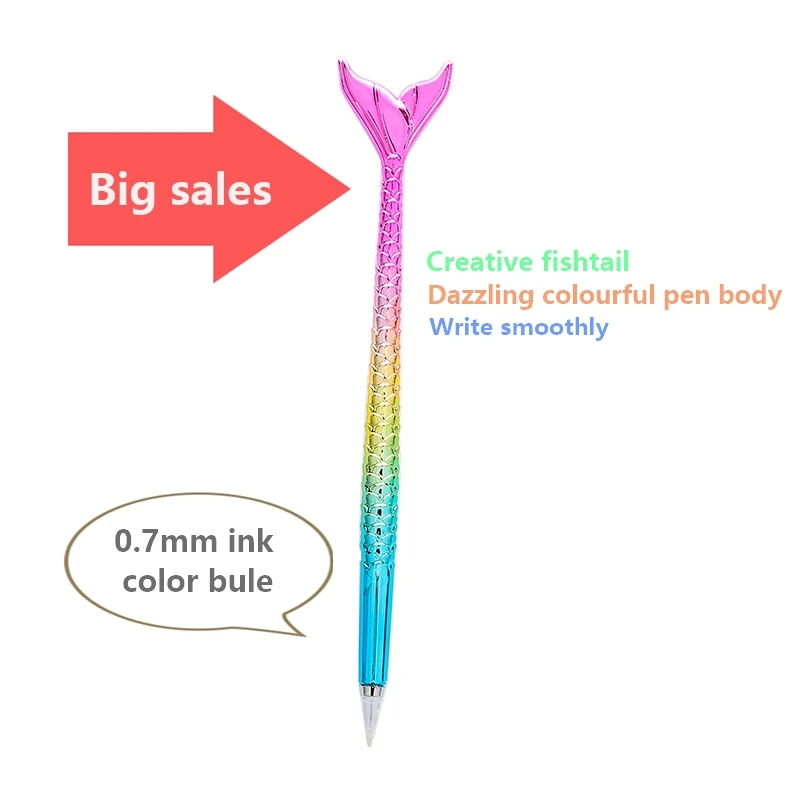 

Creative Cute Mermaid Ballpoint Pen dazzling kawaii school supplies Styling Fish Ballpen Creative lovely Gift for girl