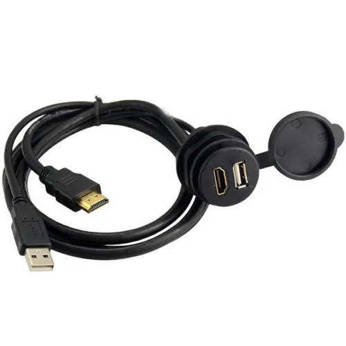 USB 2,0 HDMI удлинитель AUX разъем водонепроницаемый кабель для крепления приборной панели автомобиля грузовика