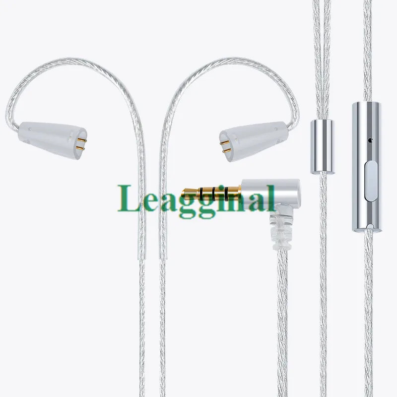 diy earphone upgrade line IE80 SE535 0 78mm IM50 mmcx se215 A2DC silver plated headphone cable with mic