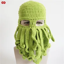 C&Z Handmade Knitted toy animal caps novely Octopus beard Child hats winter fancy earflap neckerchief skullies Balaclava