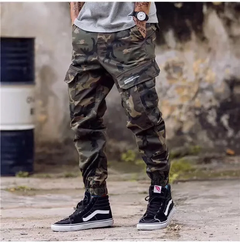 com bolsos grandes 28-46, calça clássica do exército hip-hop dos homens