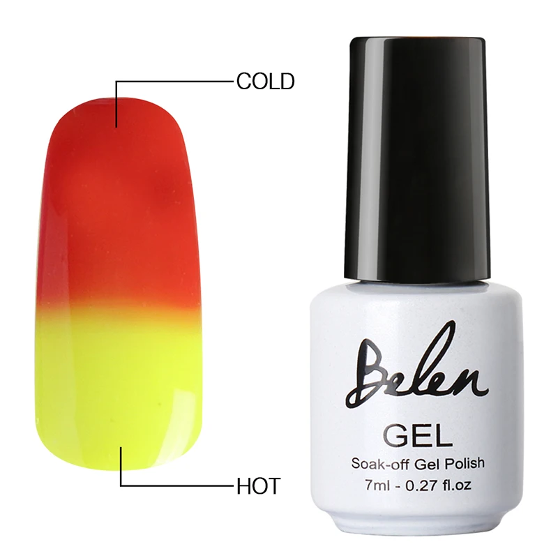 Belen 7 мл продвижение продаж термальный Гель-лак для ногтей Температура Изменение цвета замочить УФ Гель-лак для ногтей маникюрный лак - Цвет: 5718