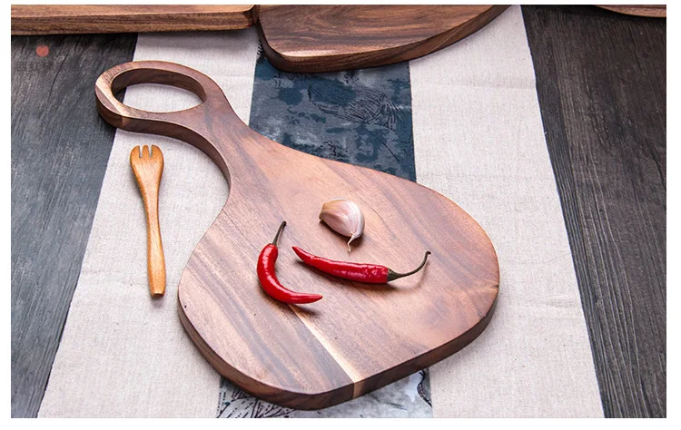 Необычная деревянная разделочная доска из акации, креативная твердая древесина, принадлежности для отелей, кухонная плита для приготовления пищи