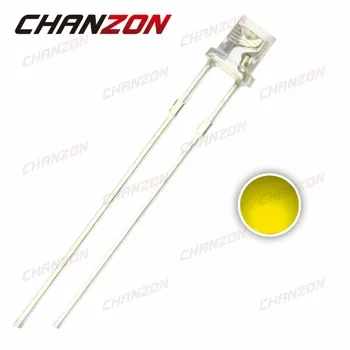 CHANZON 100pcs 3mm Flat Top Yellow LED Diode Water Clear Transparent 3 mm LED 2V Light Emitting Diode Lamp Wide Angle Bulb DIY