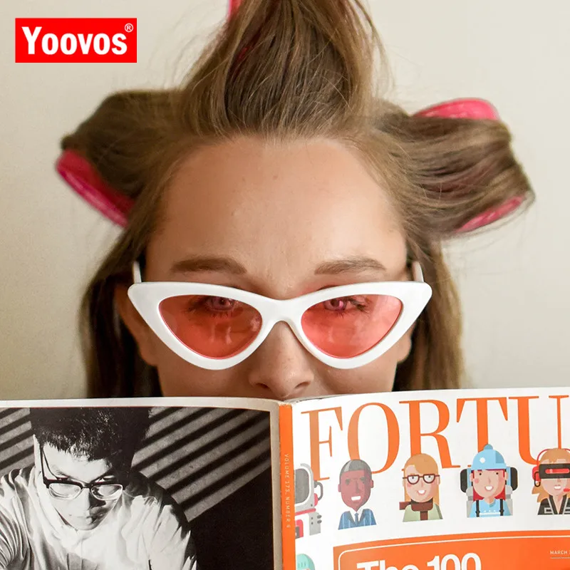 Yoovos 2021 Винтажные Солнцезащитные очки кошачий глаз женские брендовые