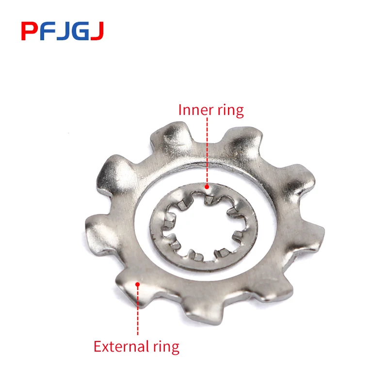 Пенг Fa M3/M4/M5/M6/M8-M16 304 внутренняя зубчатая прокладка шайба Стопорная шайба наружные зубцы замок шайба Номинальная 5,0/