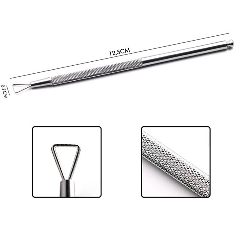 2018 Heißer Verkauf Edelstahl Häutchen Pusher Trimmer Nagel Häutchen Entferner Stift Toten Haut Impuls Nagellack Gel Remover Klar Und GroßArtig In Der Art Nagellackentferner