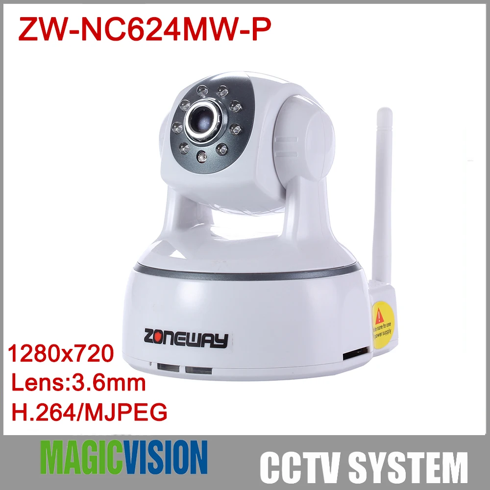 

ZONEWAY NC624MW-P 1090P Built-in Pan/Tilt Wireless Onvif IP Camera, H.264, SD Card Recording, Plug and Play,8 pcs IR LED