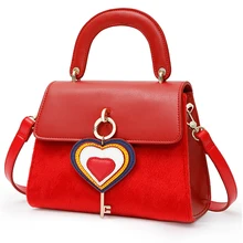 Женские кожаные сумки с вышивкой, сумки на плечо для девушек, сумка-мессенджер, женская сумка-тоут Braccialini, фирменный стиль, художественная мультяшная Радуга, сердце