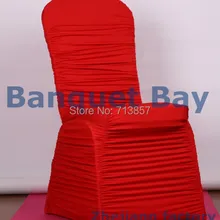 Красный цвет Свадебный гофрированный спандекс крышка стула \ лайкра крышка стула