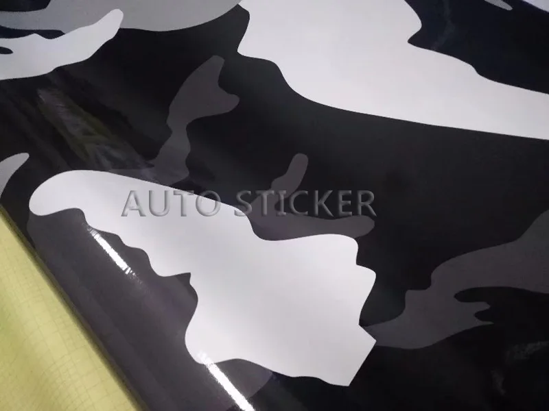 big black white gray camo vinyl car wrap 44