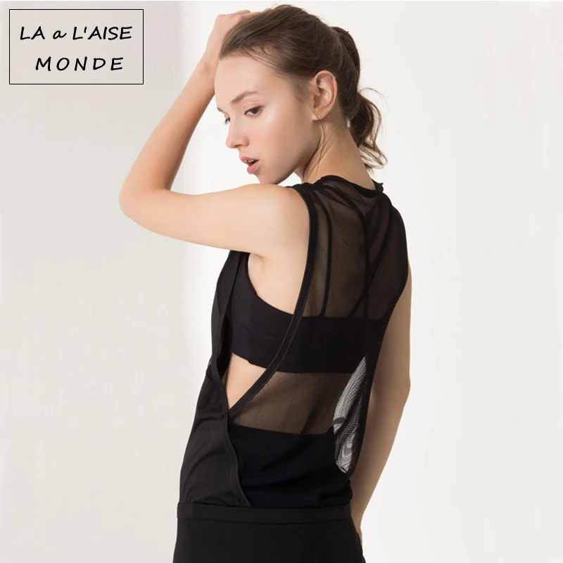 

Women's sportswear women's T-shirt sports shirt T-shirt fitness jersey women's vest yoga sports mesh sports shirt Black White