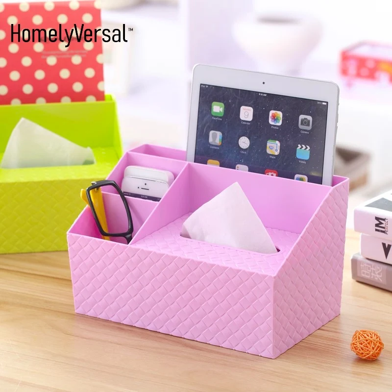 

Plastic Desk Organizer Combination Mesh Desktop Pencil Pen Badge Holder Storage Box Stationery Ruler Tissue Box paper cover