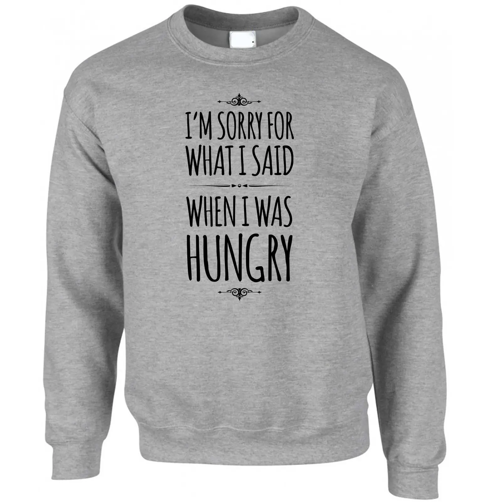I & #039; m извините за то, что я сказал, когда я был голоден, принт слоган дизайн джемпер свитер
