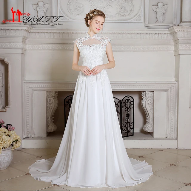 Real Image China Wedding Dresses White Ivory Lace Liques Real Image China Wedding Dresses White Ivory Lace Liques High Neck A Line Bohemian