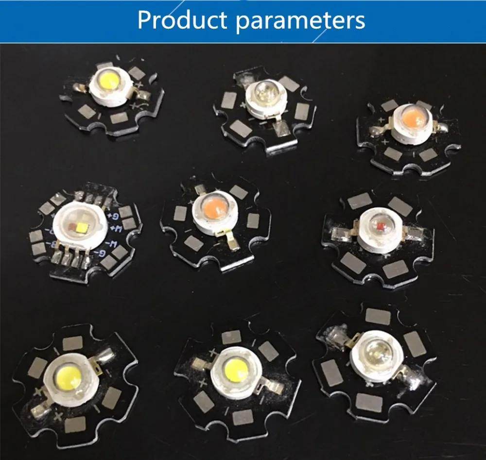 Светодиод высокой Мощность свет шарик 1 Вт 3 Вт чип на PCB радиатора УФ 365nm ИК 660nm синий, зеленый, желтый полный спектр светать