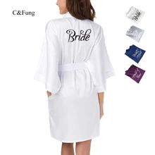 C& Fung Брендовое атласное кимоно, халат художника, ручная работа, качественные шелковые пижамы, белый свадебный халат, платье подружки невесты, платье подружки невесты