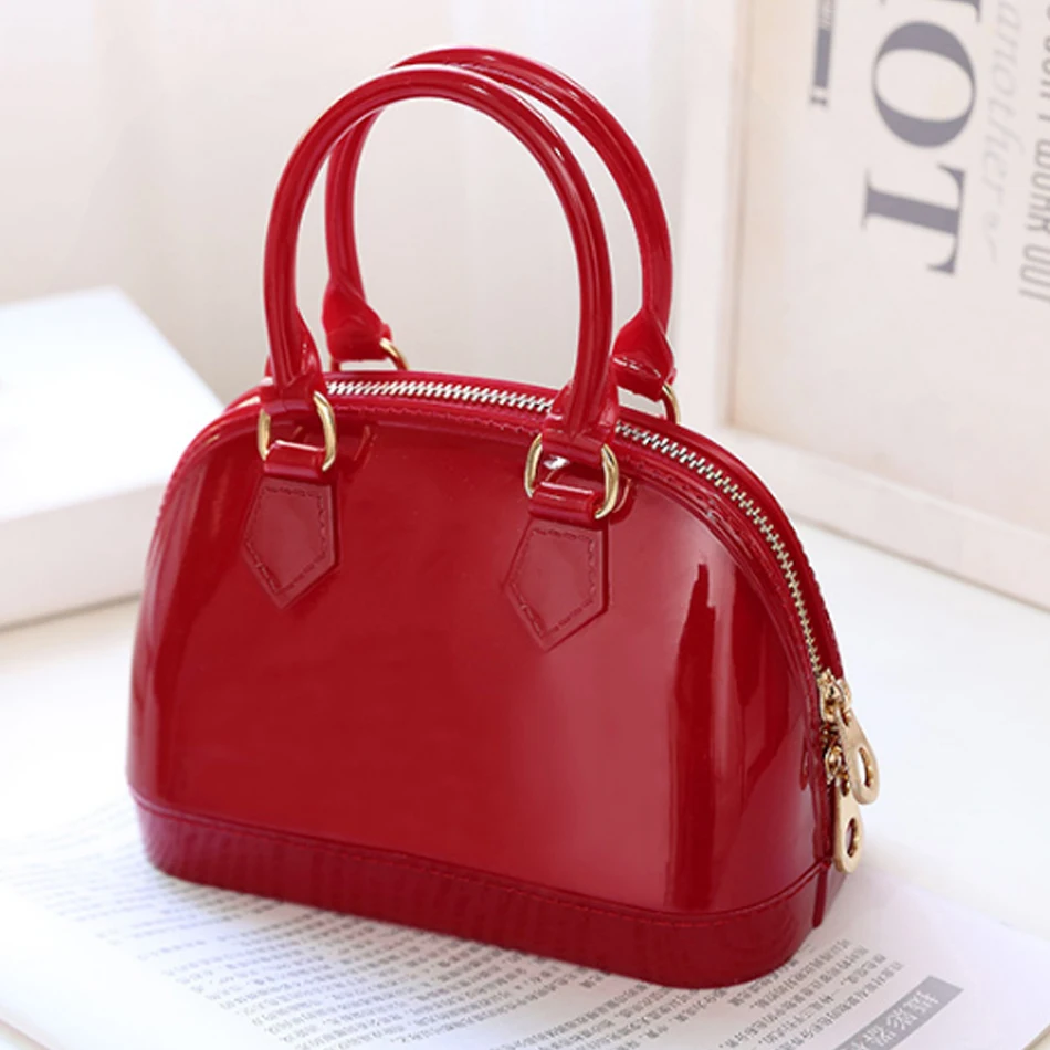 Small PVC Waterproof Candy Colors Jelly Handbag Fashion Shell Shoulder Bag Crossbody Bag Summer Beach