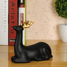 Современный минималистский черный олень резиновая фигурка украшения креативные предметы интерьера украшения полимерное декоративное украшение ручной работы