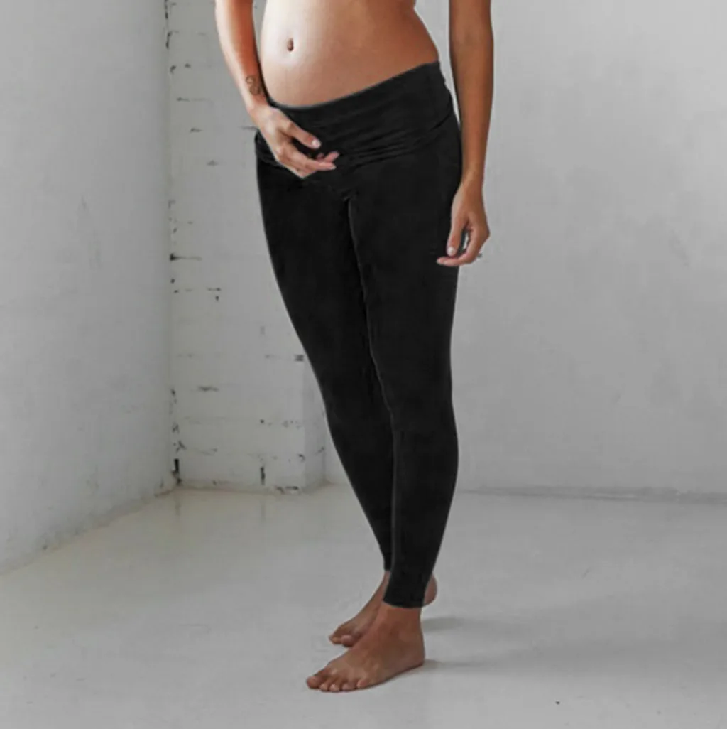 Женские лосины, Леггинсы для беременных, Бесшовные штаны для йоги, тянущиеся Брюки для беременных, узкие брюки для живота
