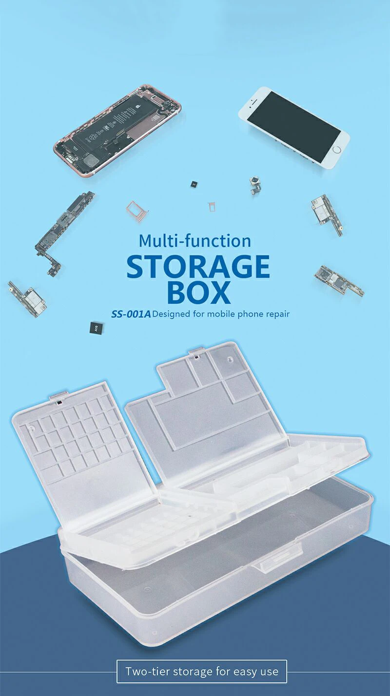 SS-001A многофункциональная коробка для хранения винтовой ящик для хранения электронных компонентов ручной инструмент Органайзер держатель чехол для ремонта телефона