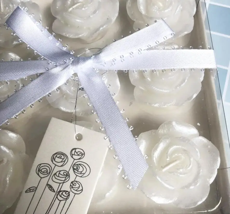 18 шт. белая Цветочная Свеча для свадьбы или «нулевого дня рождения» сувениры подарки на день рождения упаковка с ПВХ коробкой