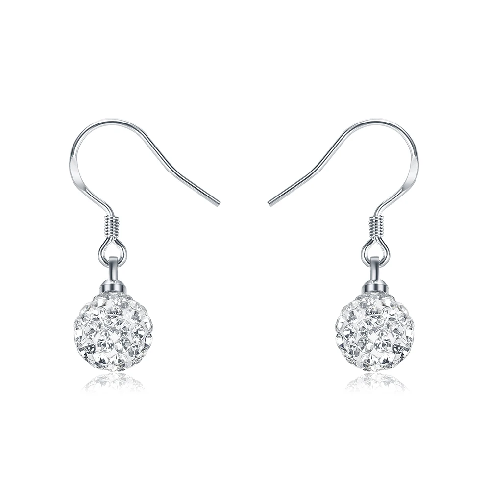 

Disco Ball Hook Earrings for Women SKA Jewelry Sparkly Shiny Cubic Zirconia Ball Drop Dangle Earrings