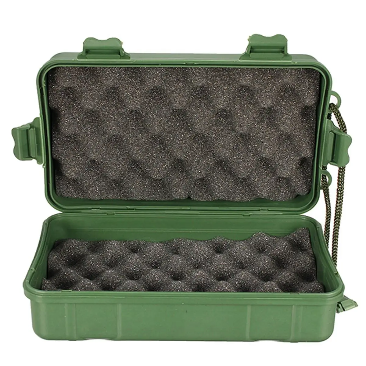 Universal Waterproof Anti Fall Green Plastic Storage Box For Flashlight Light Torch Lamp Battery