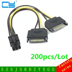 200 шт./лот двойной SATA 15 Булавки штекерным PCIe PCI Express PCI-Express pci-e Express Card 6 Булавки женский графика видео карты Мощность кабель