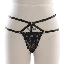 Жгут краткое черный пикантные эластичного кружева белье проводов для Для женщин Фетиш стринги короткие трусики Экзотические Бурлеск танец Косплэй