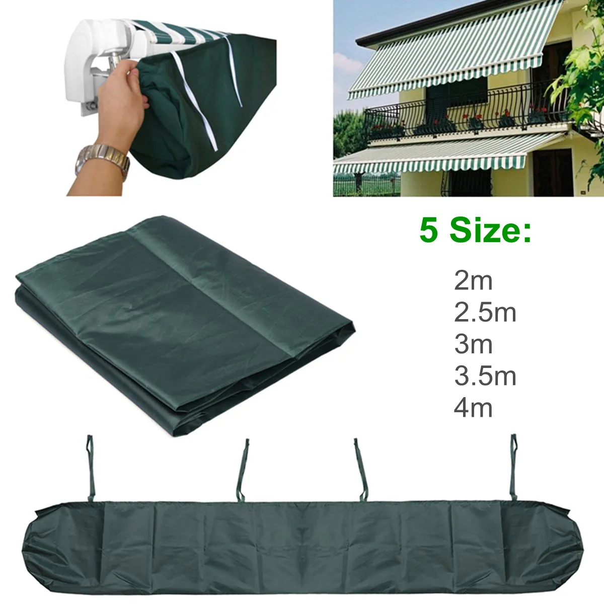 Зеленый 5 размеров патио тент сумка для хранения зима дождя протектор крышки ВС навес приют Водонепроницаемый тени аксессуары