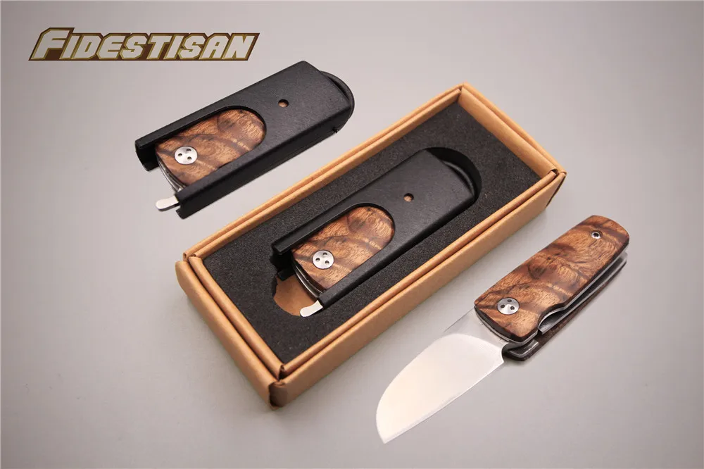 

key pocket shadow wood handle fold small knife outdoor camping hunting survival utility top knife stainless steel sharp knife