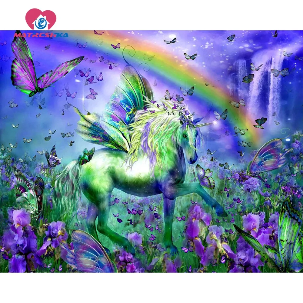 Pictures of diamond embroidery horse fantasy 5d diy diamond painting full drill resin 5d rhinestone art Pictures crystals drill