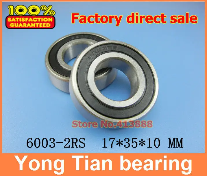 

(1pcs) High quality deep groove ball bearing double rubber sealing cover 6003-2RS 17*35*10 mm
