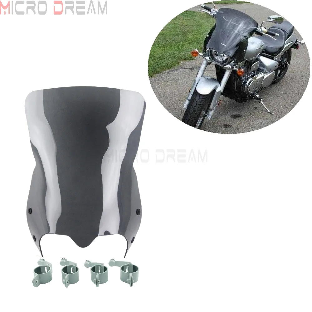 

V Shape Windshield Motorcycle Front Windscreen Wind Deflector For Suzuki Boulevard M109R M109R2 M109RZ M90 M50 2006-2016