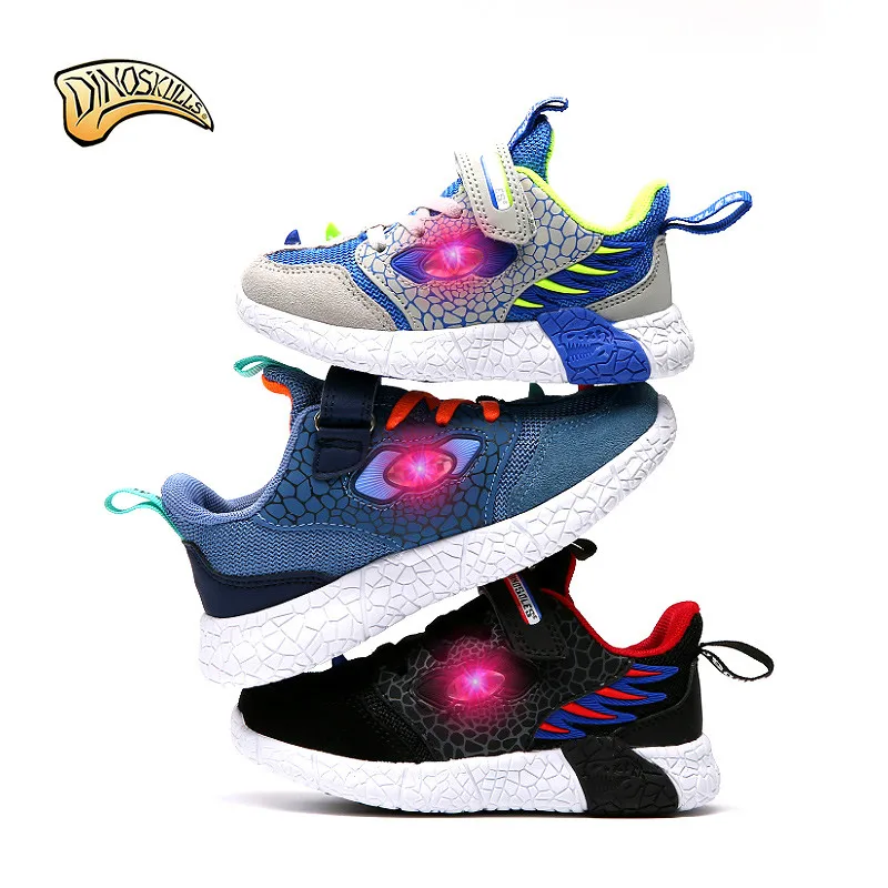 Spring Boys Shoes Led Light Up Kids Sneakers Mesh Breathable Shining Children's Sneakers Running Glowing Toddler Trainers