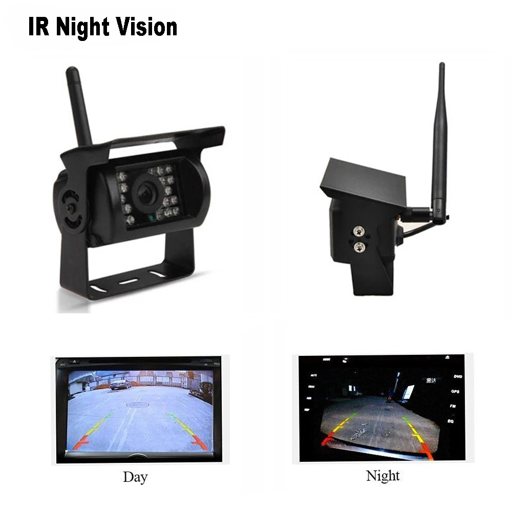 מוצר Wireless Dual Backup Cameras Parking Assistance Night Vision