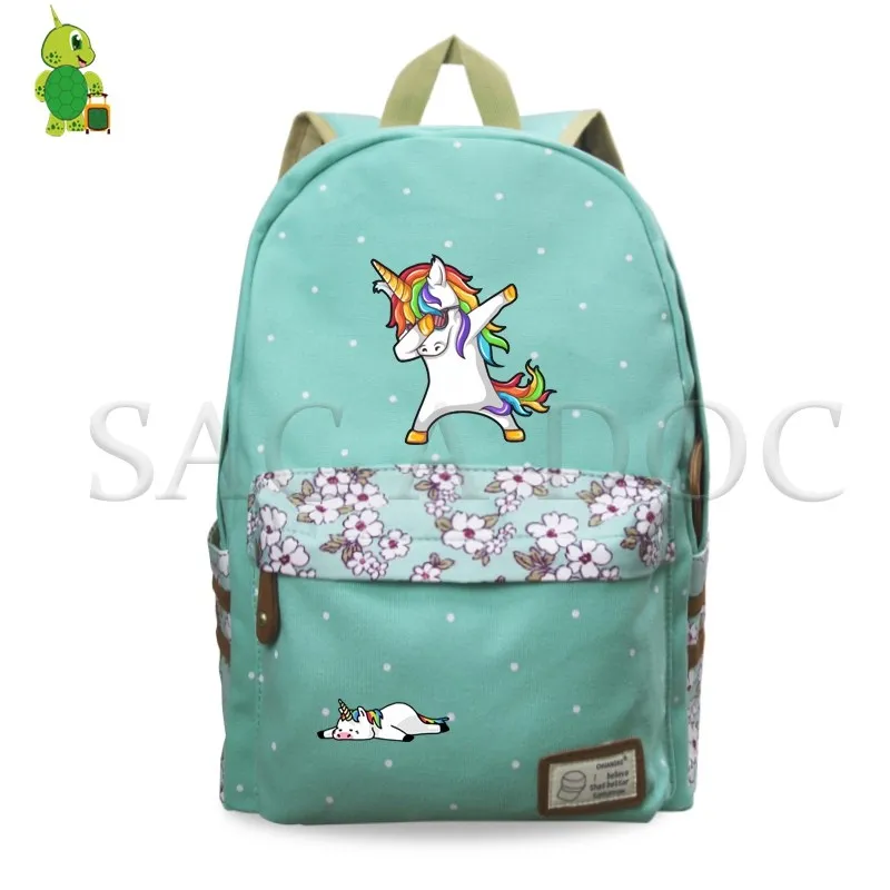 7 Рюкзак для девочек с изображением единорога и цветочной волны, школьный рюкзак, забавный рюкзак для ноутбука, модные дорожные сумки, повседневный рюкзак - Цвет: 7