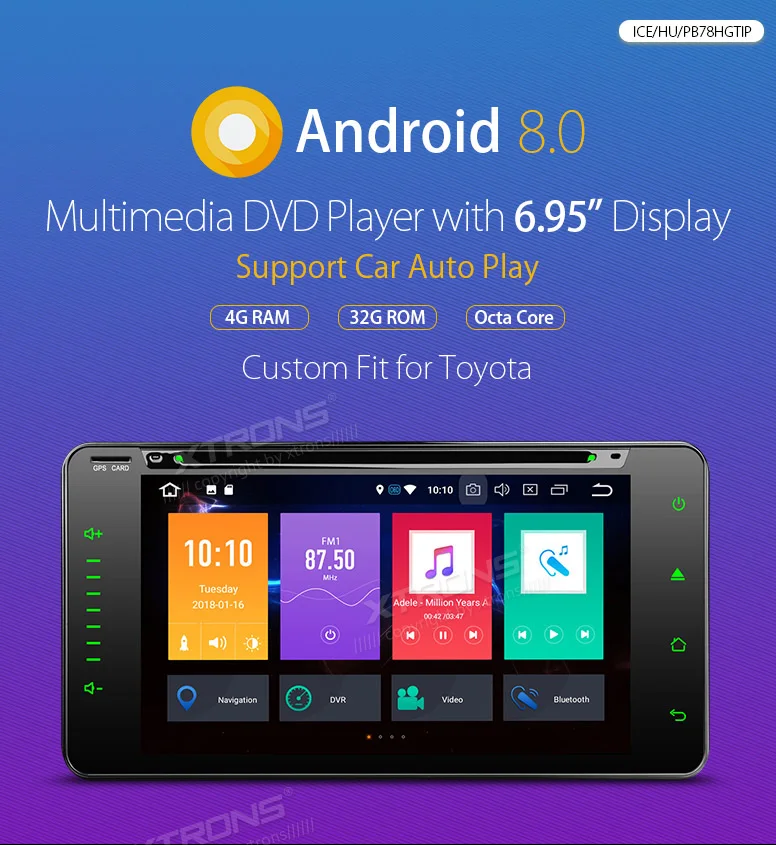 6.95\ Android 8.0 Car DVD Multimedia Navigation GPS Radio for Toyota RAV4 2001-2008 & Corolla 2000-2006 & Sequoia 2003-2007