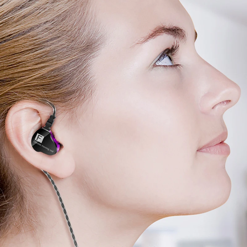 Fonge F4 новейшие проводные наушники бас тяжелый двойной драйвер стерео HIFI динамик с