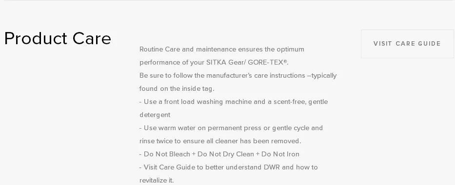PRODUCT CARE